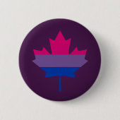 Badge Rond 5 Cm Bisexualité fierté feuille d'érable Bouton (Devant)