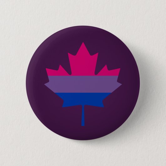 Badge Rond 5 Cm Bisexualité fierté feuille d'érable Bouton (Devant)