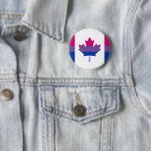 Badge Rond 5 Cm Bisexuality Canadian pride flag Button (En situation)