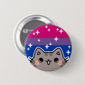 Badge Rond 5 Cm Bisexuel LGBT Pride Drapeau Bouton Chat (Devant & derrière)