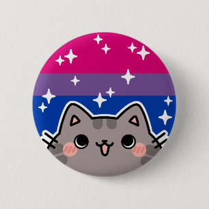 Badge Rond 5 Cm Bisexuel LGBT Pride Drapeau Bouton Chat
