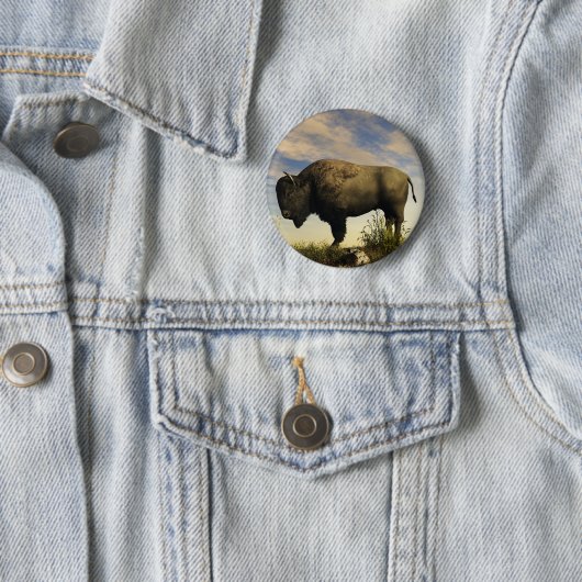 Badge Rond 5 Cm Bison (En situation)