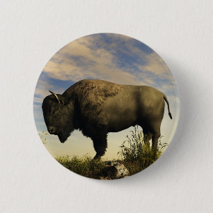 Badge Rond 5 Cm Bison