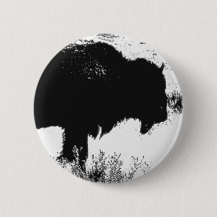 Badge Rond 5 Cm Bison - Buffalo
