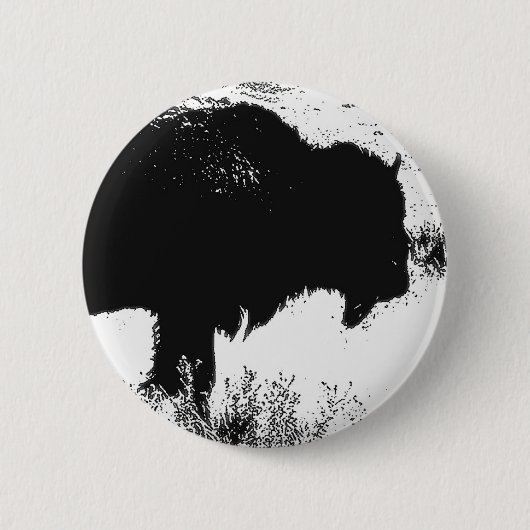 Badge Rond 5 Cm Bison - Buffalo (Devant)