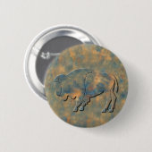 Badge Rond 5 Cm Bison en pierre de Faux (Devant & derrière)