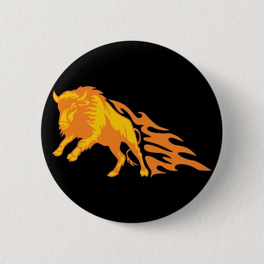 Badge Rond 5 Cm Bison flamboyant #3 (Devant)