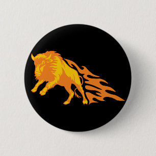 Badge Rond 5 Cm Bison flamboyant #3