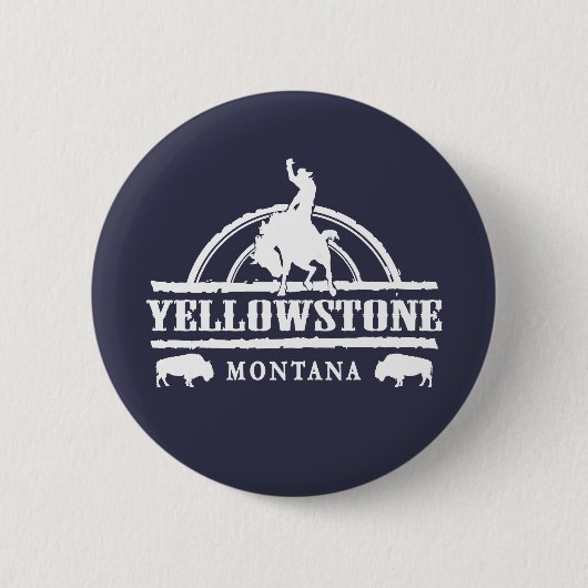 Badge Rond 5 Cm Bison-jaune-blanc-ventre (Devant)