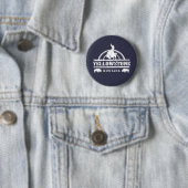 Badge Rond 5 Cm Bison-jaune-blanc-ventre (En situation)