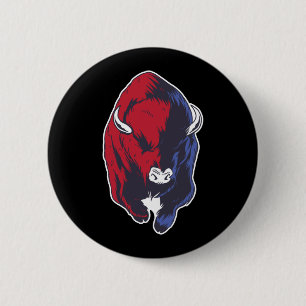 Badge Rond 5 Cm Bison National Buffalo Américain