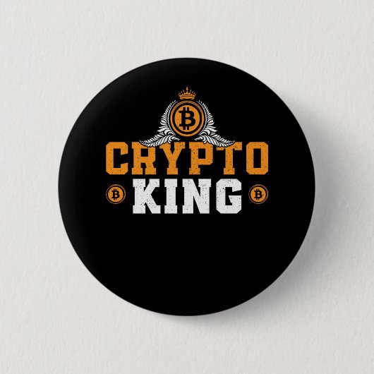 Badge Rond 5 Cm Bitcoin Crypto Crypto King (Devant)