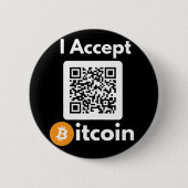 Badge Rond 5 Cm Bitcoin élégant - Btc crypto (Devant)