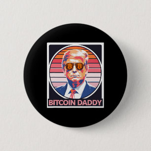 Badge Rond 5 Cm Bitcoin mignon papa Trump Crypto King Internet Mon