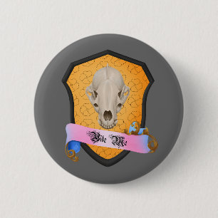 Badge Rond 5 Cm Bite Me Badger Crâne