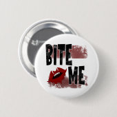 Badge Rond 5 Cm Bite me - Citation Cool - Halloween - Bat (Devant & derrière)