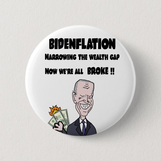 Badge Rond 5 Cm Bizarre anti-Biden L'inflation (Devant)