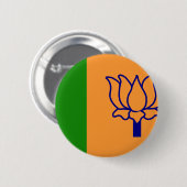 Badge Rond 5 Cm Bjp, drapeau de l'Inde (Devant & derrière)