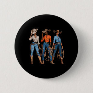 Badge Rond 5 Cm Black African American Cowgirl Western Country Rod