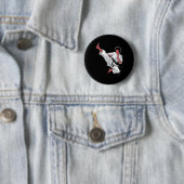 Badge Rond 5 Cm Black Belt Karate Fighter (En situation)