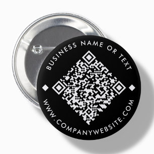 Badge Rond 5 Cm Black   Bouton Code QR professionnel personnalisé