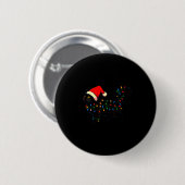 Badge Rond 5 Cm Black Cat Christmas Santa Hat Funny (Devant & derrière)