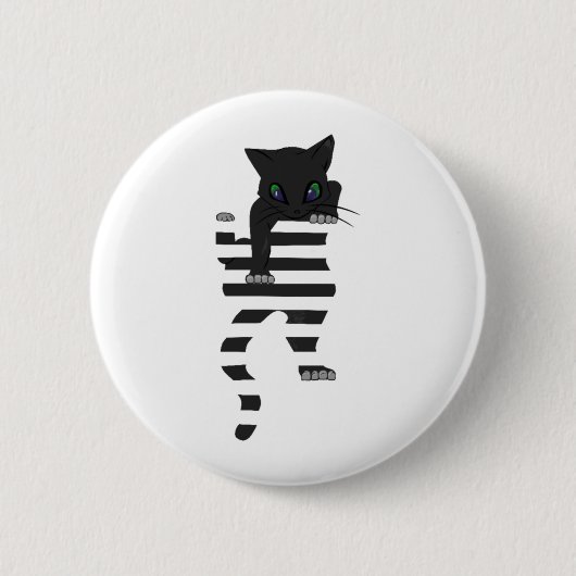 Badge Rond 5 Cm Black Cat Climbs Fit T-shirt Essentiel (Devant)