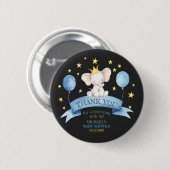 Badge Rond 5 Cm black chalk elephant baby shower celebration (Devant & derrière)