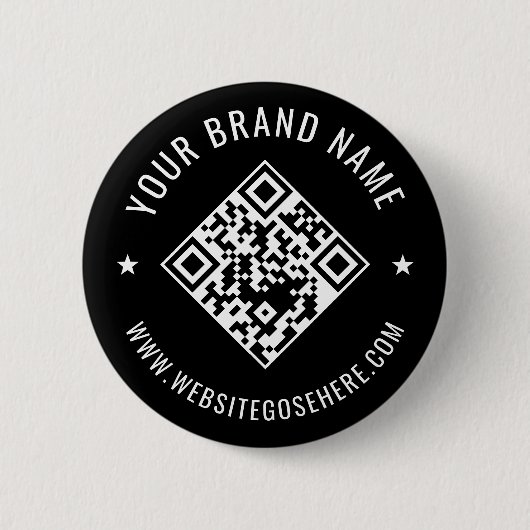 Badge Rond 5 Cm Black Custom Business QR Code Design (Devant)