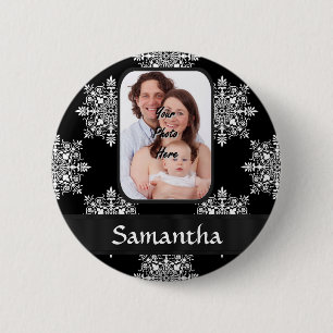 Badge Rond 5 Cm Black damas photo personnalisée