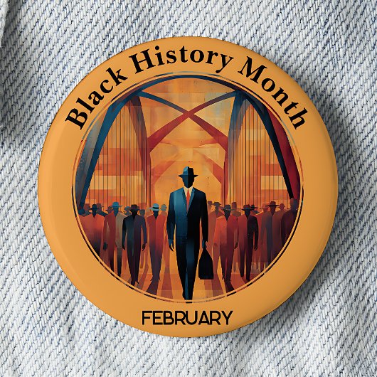 Badge Rond 5 Cm Black History Month Bridge Crossing Pinback Button