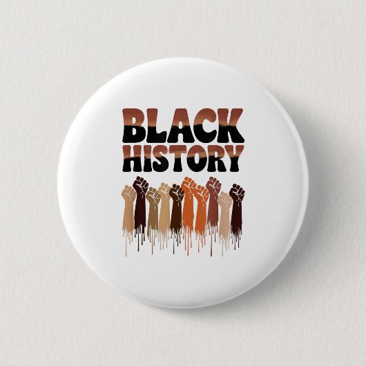 Badge Rond 5 Cm Black History Month Hands Symbol Afro Motivation  (Devant)