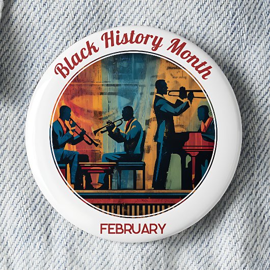 Badge Rond 5 Cm Black History Month Jazz Band Pinback Button