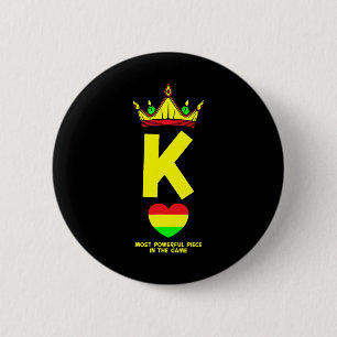 Badge Rond 5 Cm Black King La Pièce La Plus Puissante Dans Le Jeu