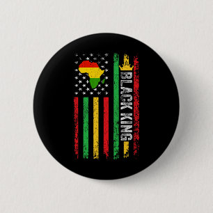 Badge Rond 5 Cm Black King Melanin African American Flag Black Son
