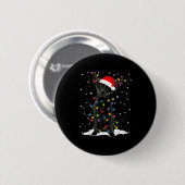 Badge Rond 5 Cm Black Lab Labrador Christmas Tree Light Pajama Dog (Devant & derrière)