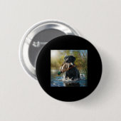 Badge Rond 5 Cm Black Labrador Retriever Chien Chasse Canards Dans (Devant & derrière)