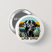 Badge Rond 5 Cm Black Labrador Retriever | Lab Papa (Devant & derrière)