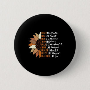 Badge Rond 5 Cm Black Leader Black History Mois Dream Comme Martin