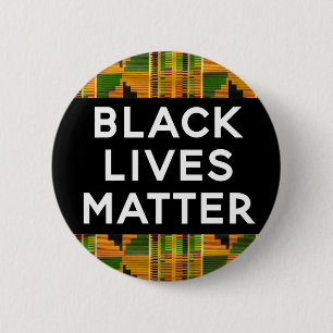 Badge Rond 5 Cm Black Lives Matt - African Kente Empreinte ethniqu