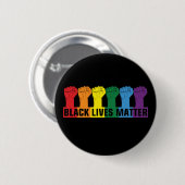 Badge Rond 5 Cm Black Lives Matt _ BLM Rainbow (Devant & derrière)