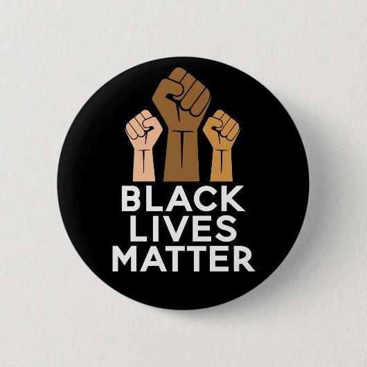 Badge Rond 5 Cm Black Lives Matt - Fist Pump Solidarité (Devant)