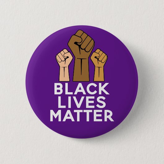 Badge Rond 5 Cm Black Lives Matt - Fist Pump Solidarité (Devant)