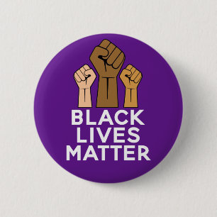 Badge Rond 5 Cm Black Lives Matt - Fist Pump Solidarité