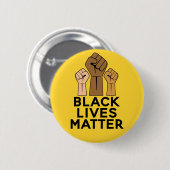 Badge Rond 5 Cm Black Lives Matt - Fist Pump Solidarité (Devant & derrière)