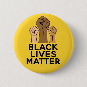 Badge Rond 5 Cm Black Lives Matt - Fist Pump Solidarité