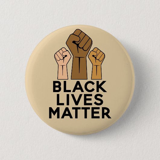 Badge Rond 5 Cm Black Lives Matt - Fist Pump Solidarité (Devant)