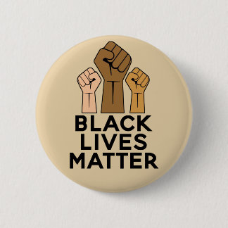 Badge Rond 5 Cm Black Lives Matt - Fist Pump Solidarité
