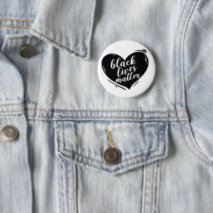 Badge Rond 5 Cm Black Lives Matter Heart Button