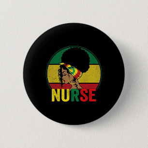 Badge Rond 5 Cm Black Nurse Femme Afro Melanin Vintage Black Histo